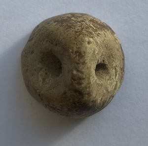 3000-2500 BC Ceramic Stamp Seal with Cross or &ldquo;X&rdquo; back 