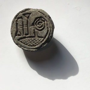 1570-1075 BC Egyptian Scaraboid with Lotus Flowers