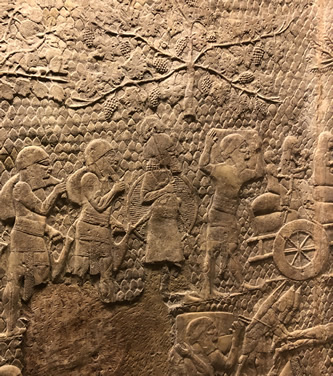 Siege of Lachish - Israelite captives leave the city packed for deportation by the Assyrians