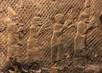 Israelite muscians being taken captive