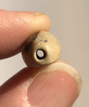 500 BC Phoenician Seal in tan stone Seal used to press Image or identification with Suspension Hole for wearing