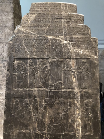 Shalmaneser's Black Obelisk both records and provides an image of Jehu bringing tribute in Side A in the 2nd Row. Jehu is on his hands and knees with his face on the ground before Shalmaneser