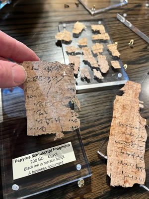 Papyrus fragment, Papyrus from the general time period of the Greeks and Hasmoneans 200 BC