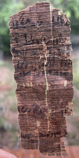 Papyrus fragment, Papyrus from the general time period of the Greeks and Hasmoneans 200 BC