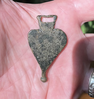 Pendants, or pensilia, worn on the Belt of a Roman Legionary that hung on the ends of the pteruges or leather strips 100-300 AD