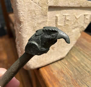 20-120 AD Roman Bronze Eagle Head for Staff Handle
