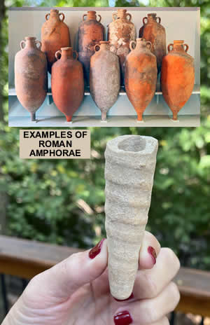 50 BC-50 AD base of a ceramic amphora jar used to transport Roman wine