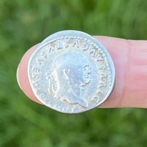 80 AD Silver Denarius of Vespasian with mourning Jewess, Judaea seated on reverse