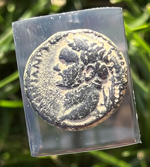 83 AD Domitian Judaea Capta minted in Caesarea obverse