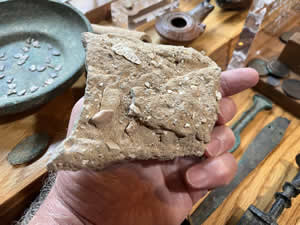 325-614 AD Avdat fragment from Persian destruction of Christian Byzantine community in 614 AD - the back side