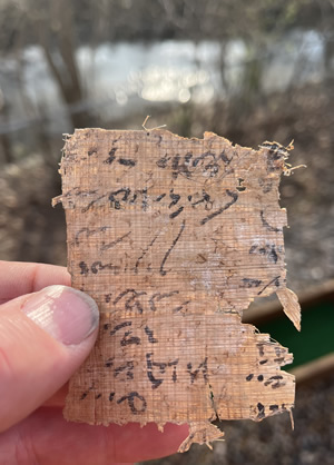 Papyri fragment, Papyrus from around 100-300 AD similar to what the early church read and wrote.