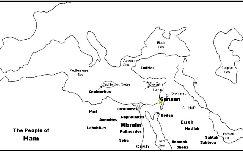 Map of the Sons of Ham