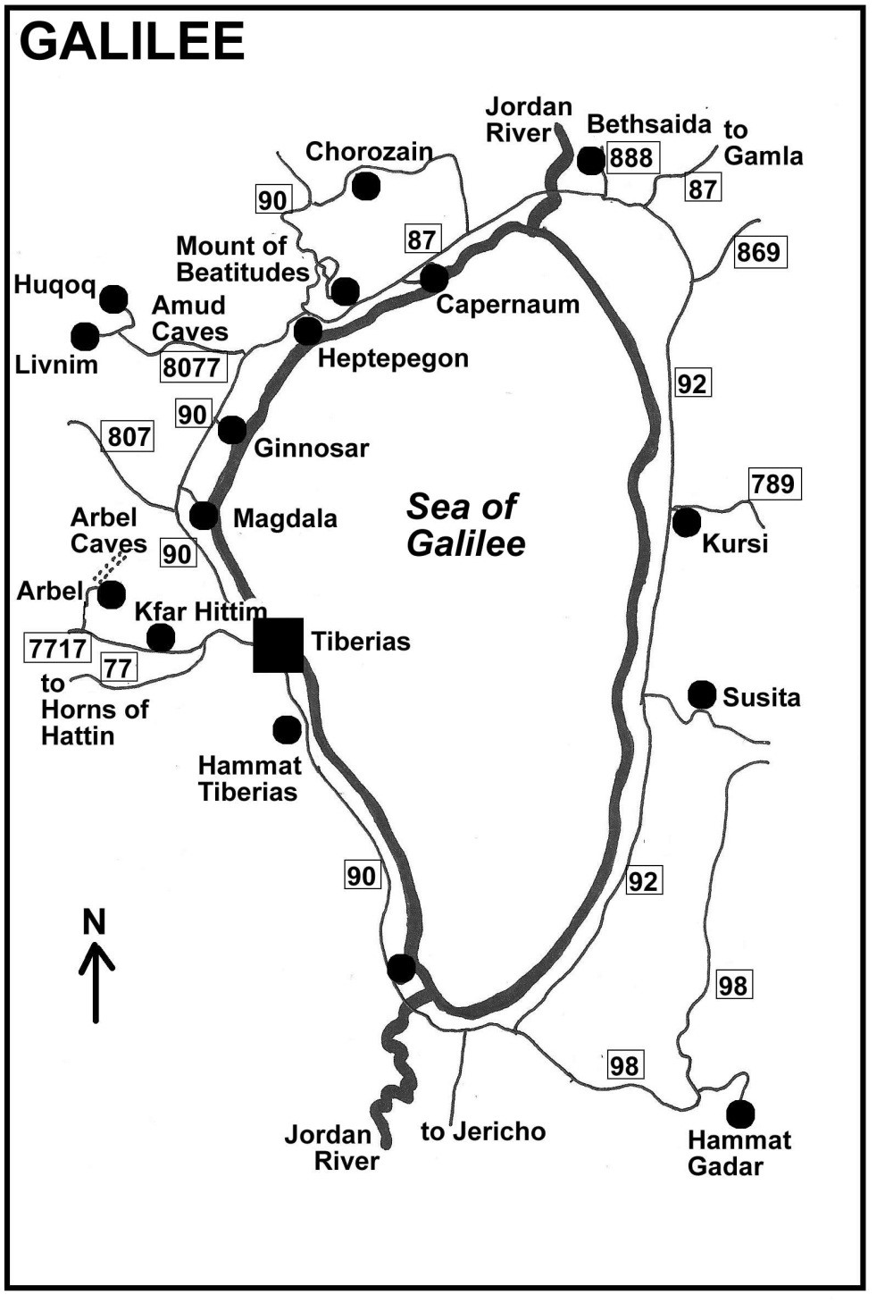 Map of Sea of Galilee