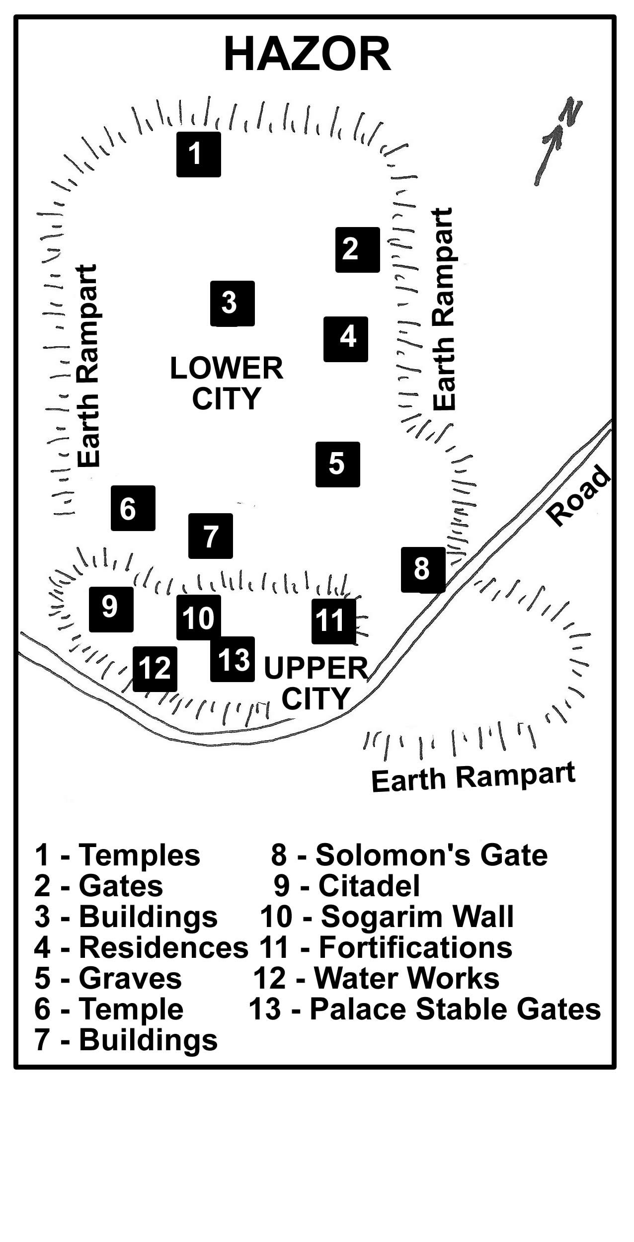 Hazor Excavatioin Map