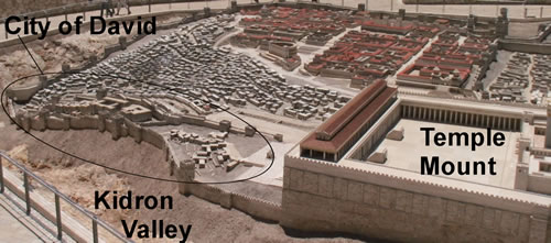 Southside of the temple looking from the Mount of Olives