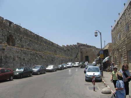 Looking Back at the Zion gate from the inside.  The entrance to the gate is "L" shaped to help slow down intruders during a siege.