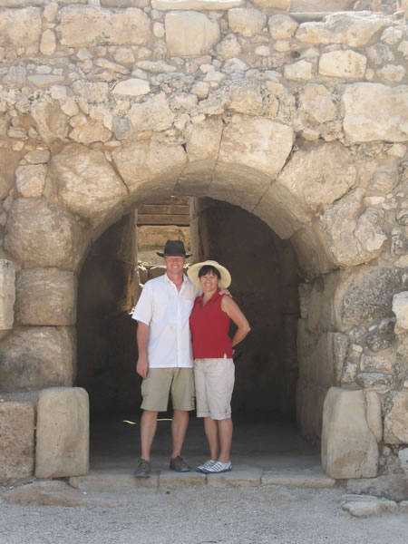 Galyn and Toni Wiemers in a gladiator amphitheatre