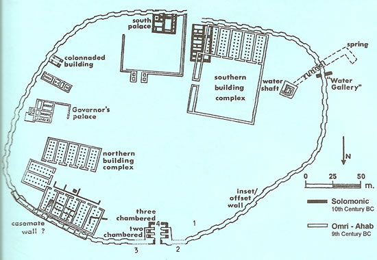 This is a city diagram of Megiddo from the Jerusalem University College located on Mt. Zion in Jerusalem.